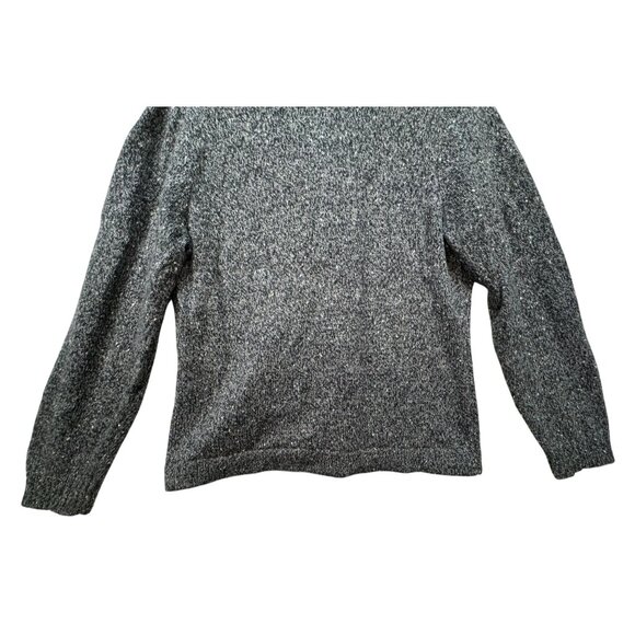 Woolrich Womens Petite Cardigan Sweater M Gray Button Closure & Patterned Design - Picture 13 of 14